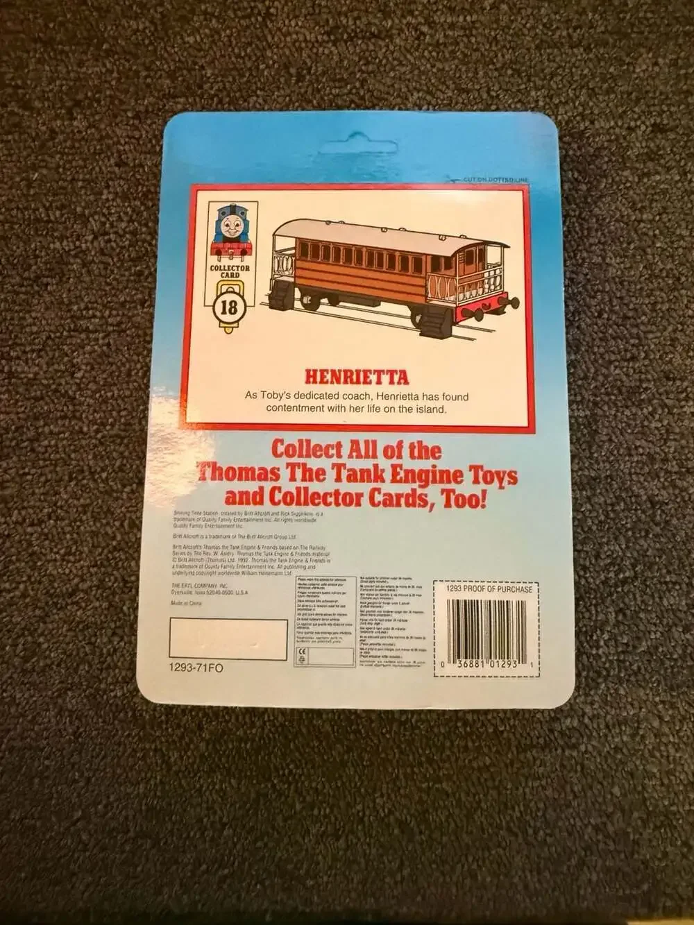 ERTL Shining Time Station Die-Cast Metal Henrietta Diecast Passenger Car 1293